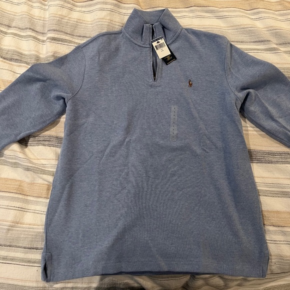 New with Tags Polo Ralph Lauren Heather Blue Quarter Zip Size Large - Picture 1 of 3